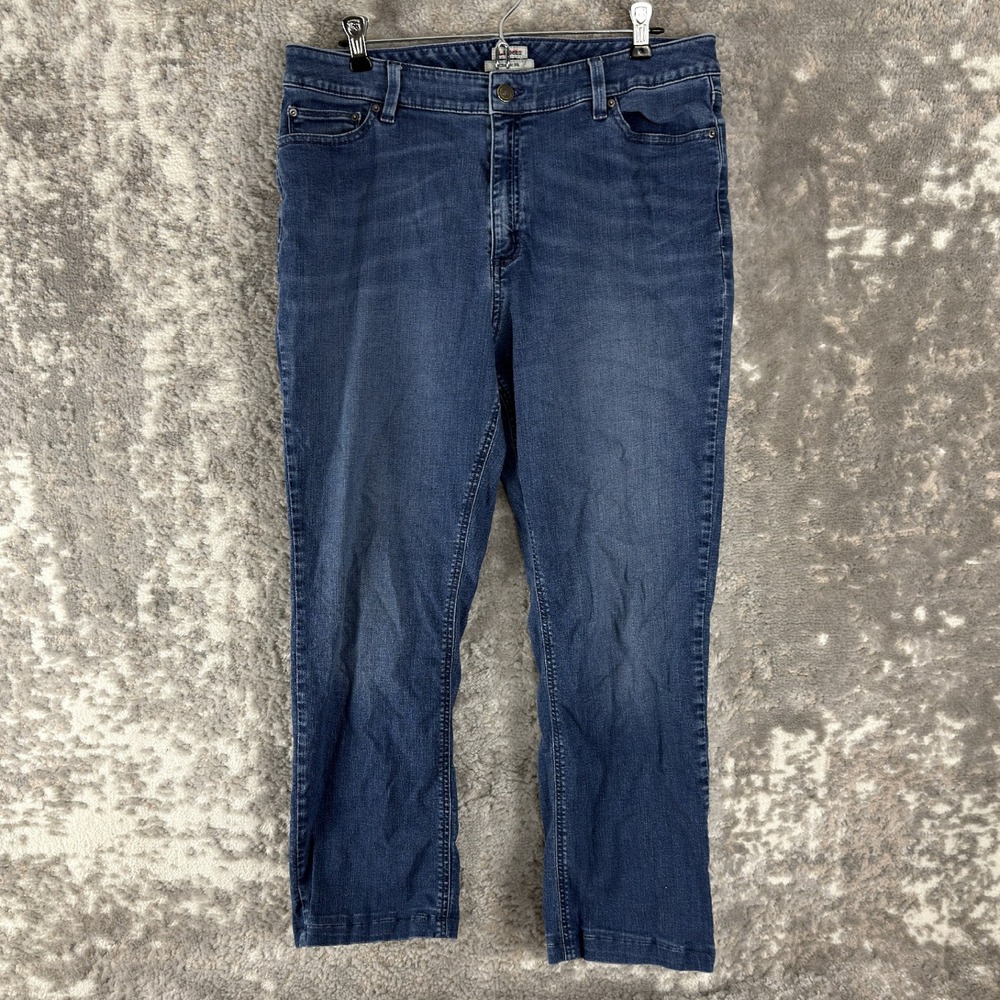 L.L.Bean Size 16‎ Classic Fit Straight Leg Denim Jeans Blue Women